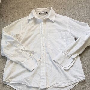 Zara women’s White Casual Button-Down Shirt